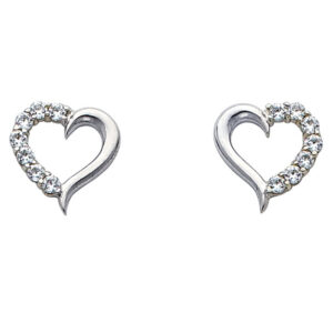 14KW Heart CZ Earrings