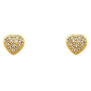 14KY Heart CZ Earrings