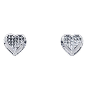 14KW Heart CZ Earrings