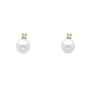 14KY CZ Pearl Earrings