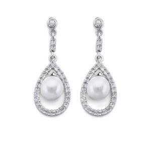 14KW CZ Pearl Earrings