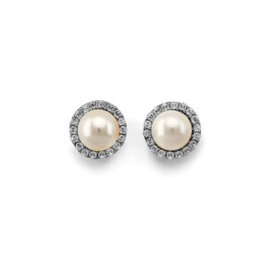 14KW CZ Pearl Earrings
