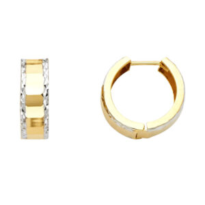 14K 2T DC Polished Huggies Earrings