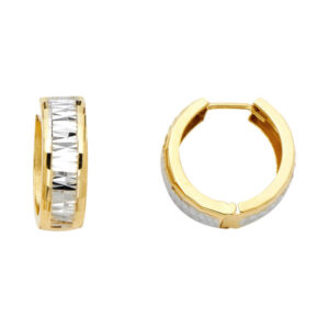 14K 2T DC Polished Huggies Earrings
