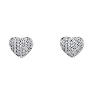14KW Heart CZ Earrings
