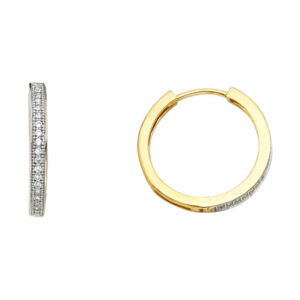 14K 2T CZ Huggies Earrings
