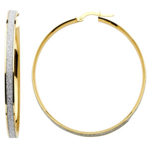 14KY Spark Round Hoop Earrings (45mm)