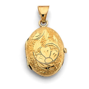14KY Oval Locket Pendant