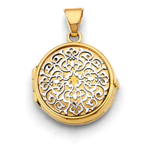 14KY Round Locket Pendant