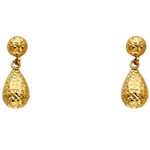 14KY DC Hollow Tear Drop Earrings with Post