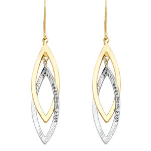 14K 2T Hollow Design Tube Earrings