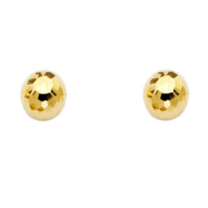 14KY 8mm D Ball Earrings with Push-back