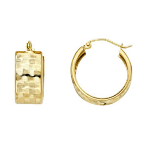 14KY ST Wide SP DC Hoop Earrings