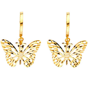 14KY DC Butterfly Hanging Earrings