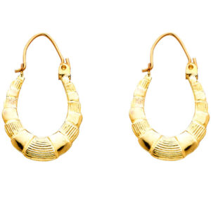 14KY Fancy Hollow Hoop Earrings