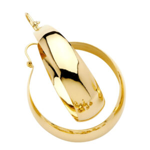 14KY Plain Graduated Hoop Earrings