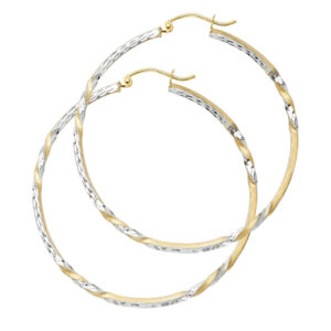 14K 2T Curled Hoop Earrings
