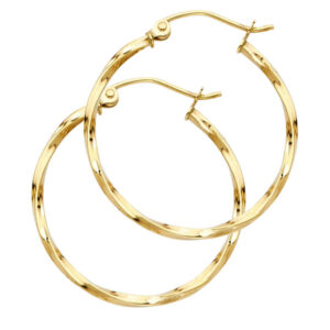 14KY Curled Hoop Earrings