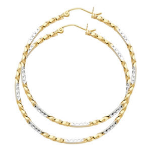 14K 2T Curled Hoop Earrings