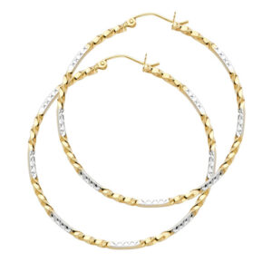 14K 2T Curled Hoop Earrings