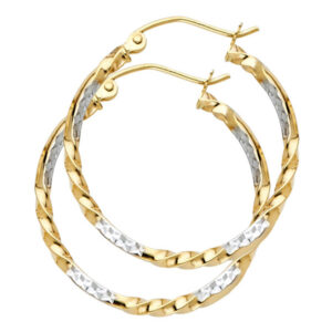 14K 2T Curled Hoop Earrings