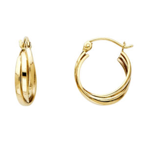 14KY 3 Line Hoop Earrings