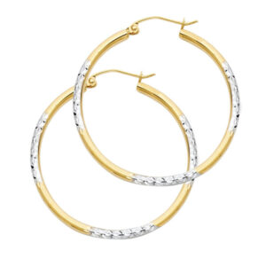 14K 2T DC Hoop Earrings