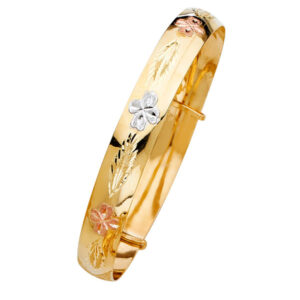 14K 3C Adjustable Bangle