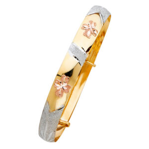 14K 3C Adjustable Bangle