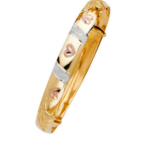 14K 3C Adjustable Bangle