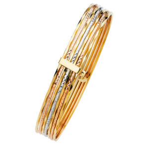 14K 3C 7Days Solid Bangle