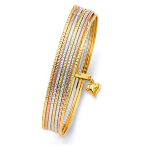 14K 3C 7Days Hollow Bangle