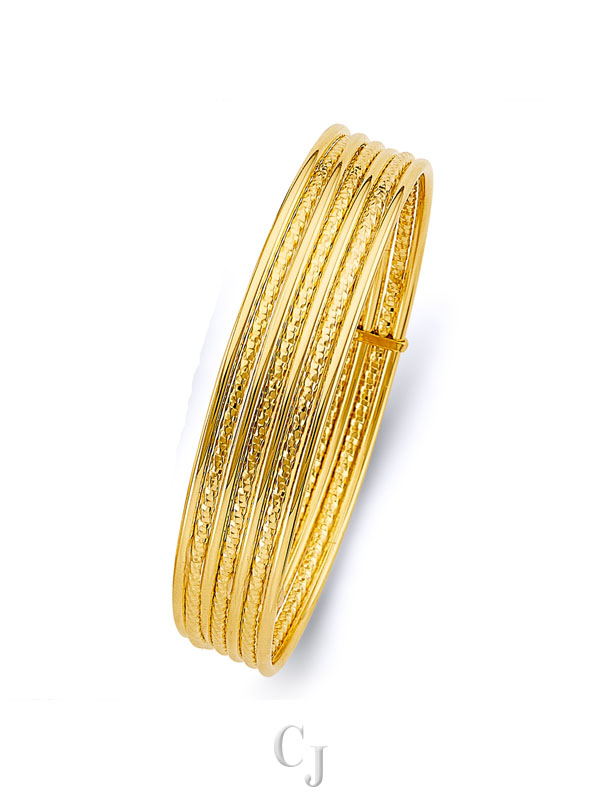 14KY 7Days Hollow Bangle