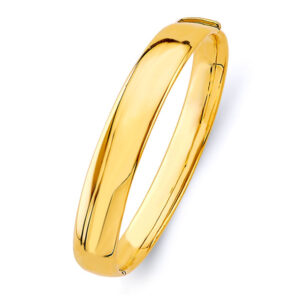 14KY 10mm Plain Hollow Oval Bangle
