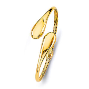 14KY Fancy Tear Drop Shape Oval Bangle