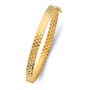 14KY Square Hollow Oval Bangle