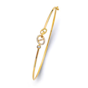 14KY CZ Light Flexible Bangle