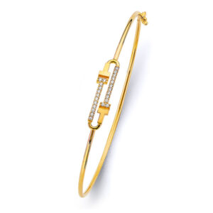 14KY CZ Light Flexible Bangle