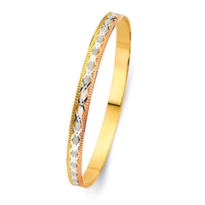 14K 3C 6mm Solid Bangle