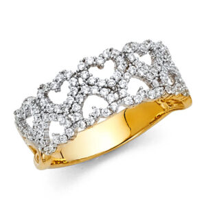 14K 2T CZ Fancy Ring