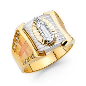 14K 2T CZ Men's Ring