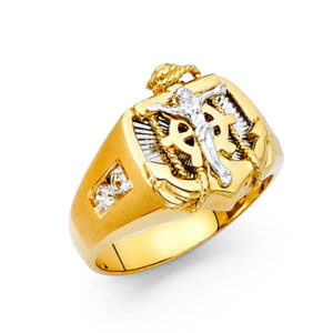 14K 2T CZ Men's Ring