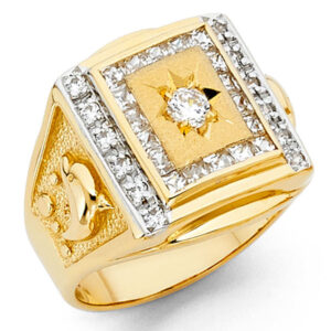 14KY CZ Men's Ring