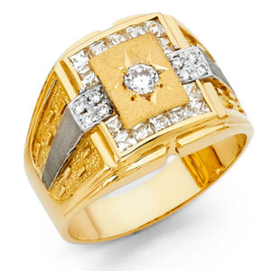14KY CZ Men's Ring