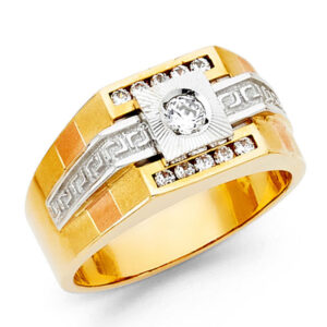 14KY CZ Men's Ring