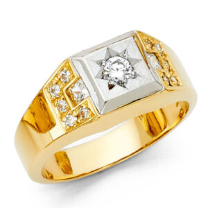 14KY CZ Men's Ring