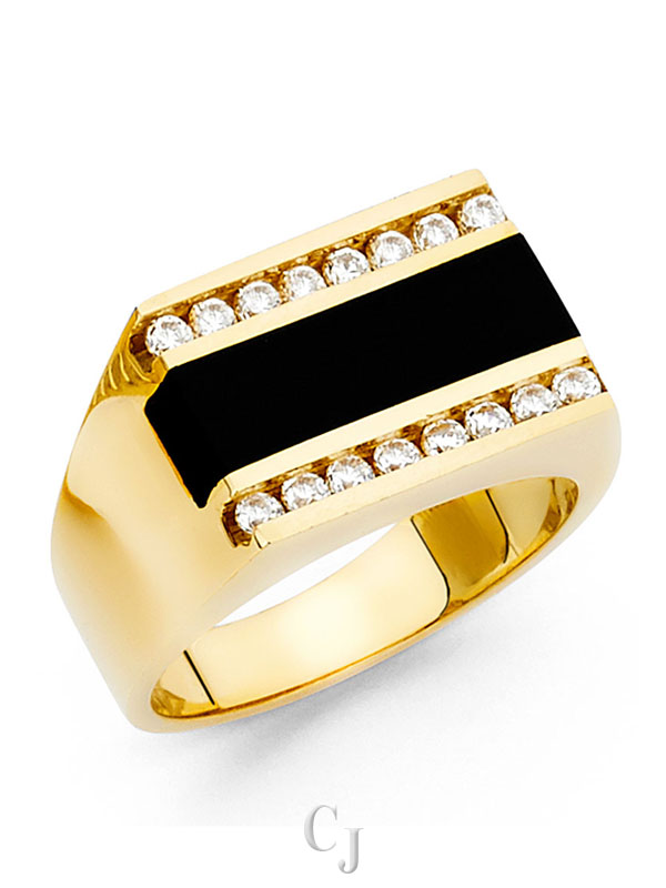 14KY Onyx Men's Ring