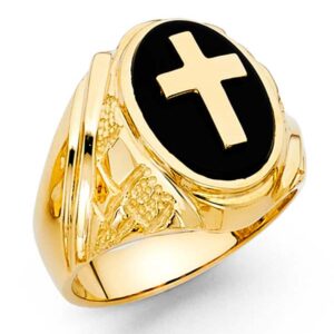 14KY Onyx Men's Ring