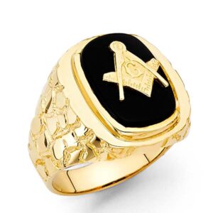 14KY Onyx Men's Ring