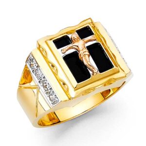 14KY Onyx 3C Men's Ring